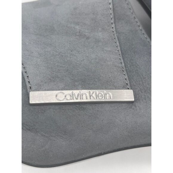 Calvin Klein Grecia Women Gray Suede pointed Toe Mule Heels Size 9.5 - Picture 8 of 11